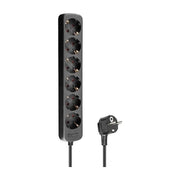 VD-6-5M-ZW 230 volt 6-voudig verdeeldoos - 5 meter- zwart