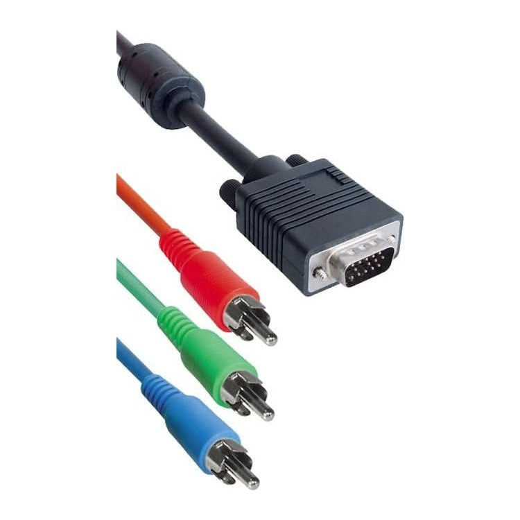 VGA-3RCA-1 1 meter VGA naar RGB verloopkabel - 3x 5mm Cinch(RCA) stekker