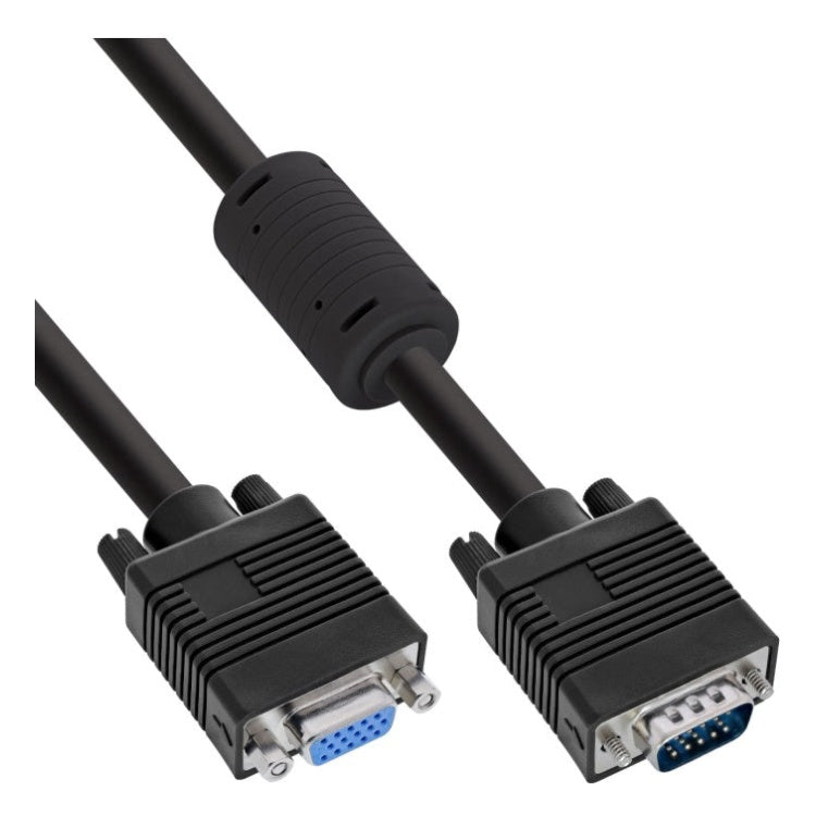 VGA-MV-0.3 30 cm Premium VGA Monitorverlengkabel met Ferrietkernen - CCS Ader - Zwart