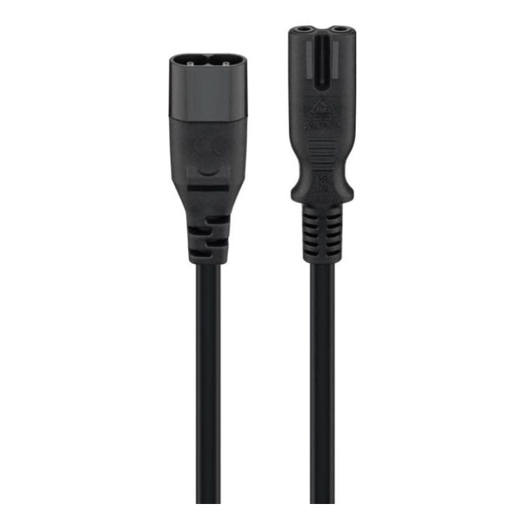 VK-C7-2M-ZW 2 meter C7 verlengkabel - type C7/C8 2 x 0.75 mm² - Zwart