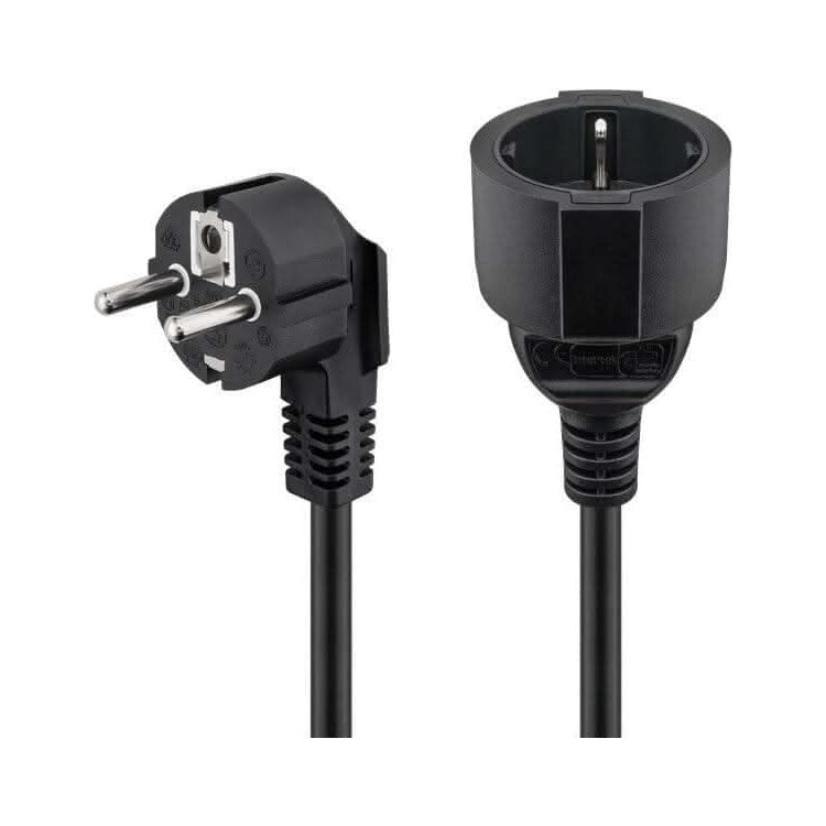 VK-F-5-ZW 5 meter verlengkabel - CEE 7/7 F-stekker 3 x 1,5 mm² - zwart