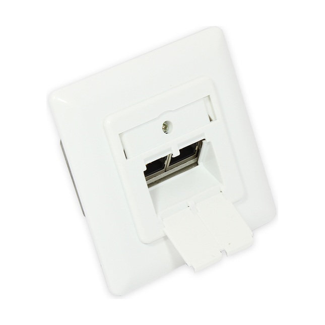 WCD-2-C6 Cat 6 dubbele wandcontactdoos - Incl. RJ45 poorten - RAL9003