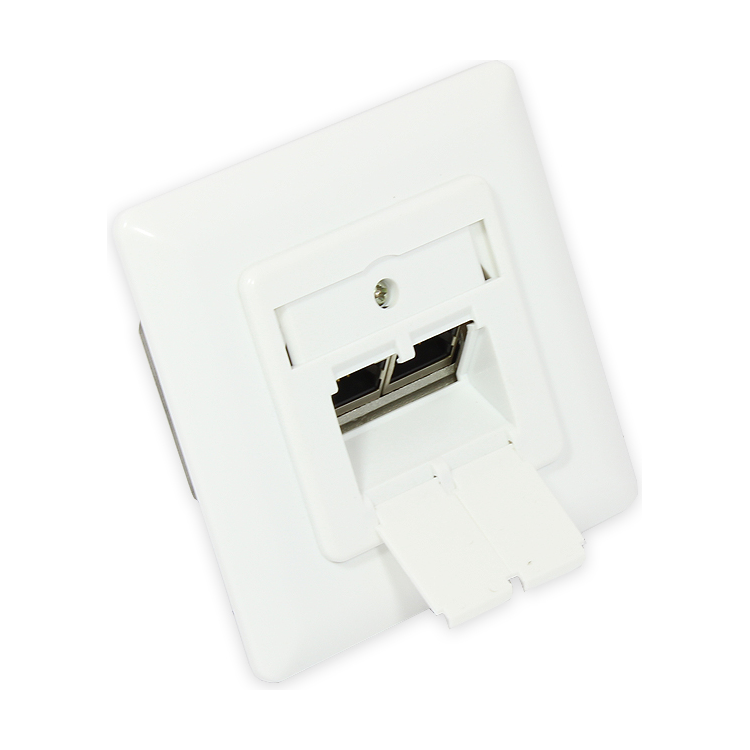 WCD-2-C6 Cat 6 dubbele wandcontactdoos - Incl. RJ45 poorten - RAL9003