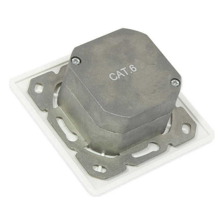 WCD-2-C6 Cat 6 dubbele wandcontactdoos - Incl. RJ45 poorten - RAL9003