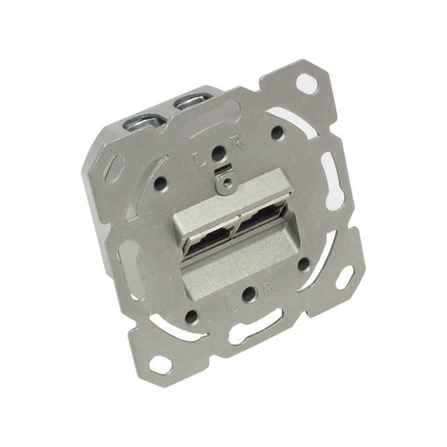 WCD-2-C6-Z Cat 6 dubbele wandcontactdoos - Incl. RJ45 poorten - Excl. afdekplaat