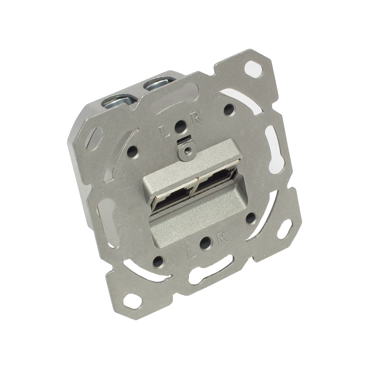 WCD-2-C6-Z Cat 6 dubbele wandcontactdoos - Incl. RJ45 poorten - Excl. afdekplaat