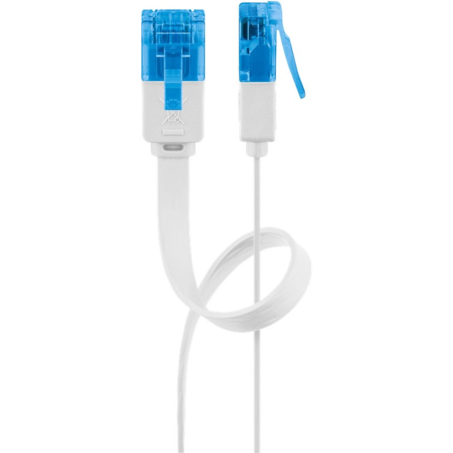 20 meter Cat 6a U/UTP platte netwerkkabel - 100% koper - Wit