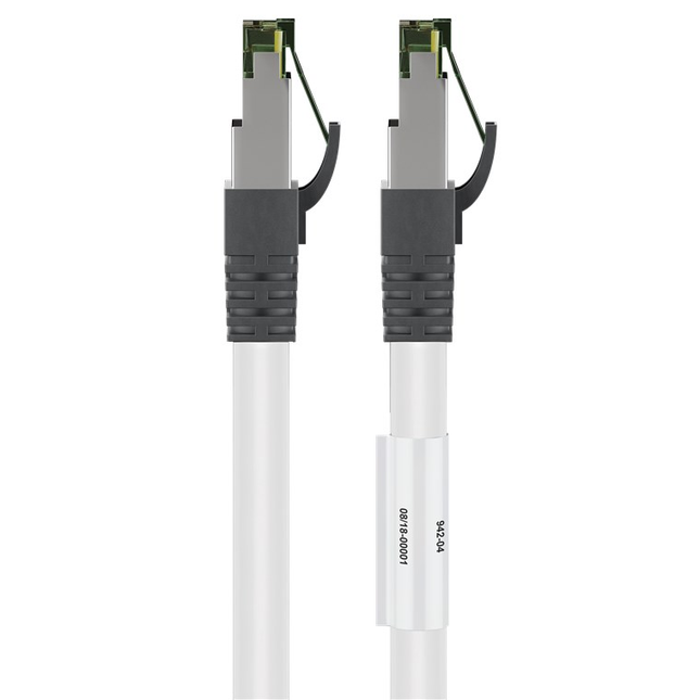 50 cm Cat 8 S/FTP (PiMF) netwerkkabel - 100% koper - LSZH - Wit