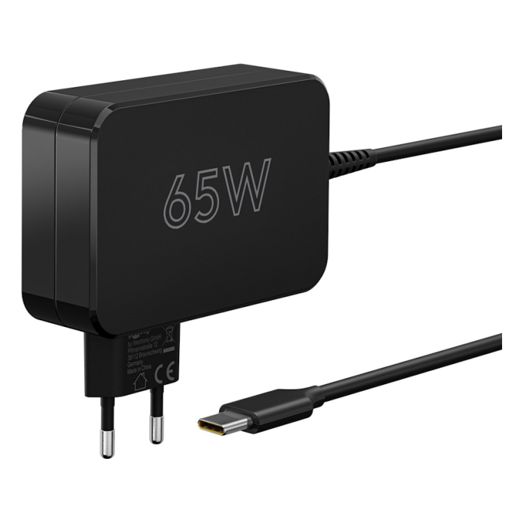 WT-2301USB-C65W USB-C laptopoplader - 65 W - Compacte voeding met Power Delivery - 1,8 meter - Zwart