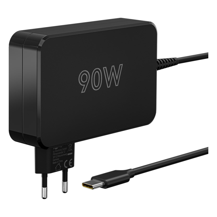 WT-2301USB-C90W USB-C laptopoplader - 90 W - Compacte voeding met Power Delivery - 1,8 meter - Zwart