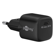 WT-2301USB20WGaN-2-ZW Goobay 20 Watt kleine snellader - 1 x USB C PD - GaN lader - Zwart