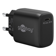 WT-2301USB20WGaN-ZW Goobay 20 Watt snellader - 1 x USB C PD - GaN lader - Zwart