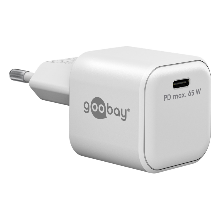 WT-2301USB65WGaN-WT Goobay 65 Watt kleine snellader - 1 x USB C PD - GaN lader - Wit