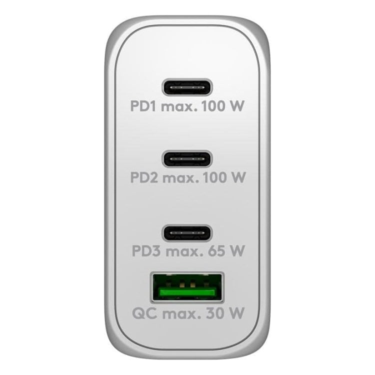WT-2304USB100WGaN-WT Goobay 100 Watt snellader - 3 x USB C PD + 1 x USB A QC - GaN lader - Met PPS - Wit