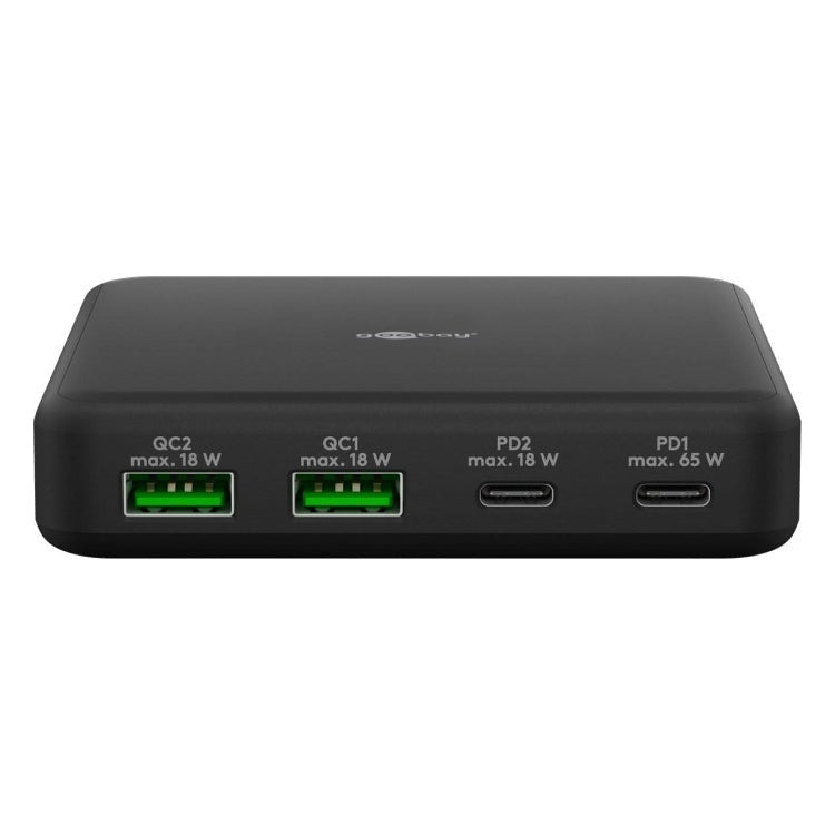 WT-2304USB65WGaN-DT-ZW Goobay desktop lader - 2 x USB C PD + 2 x USB A QC - GaN lader - Zwart