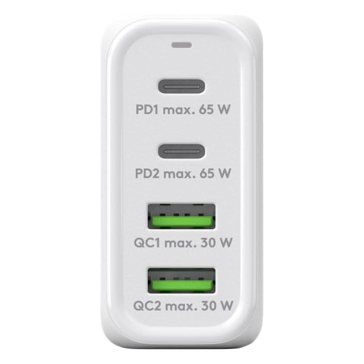 WT-2304USB68WGaN-WT Goobay 68 Watt snellader - 2 x USB C PD + 2 x USB A QC - GaN lader - Met PPS - Wit