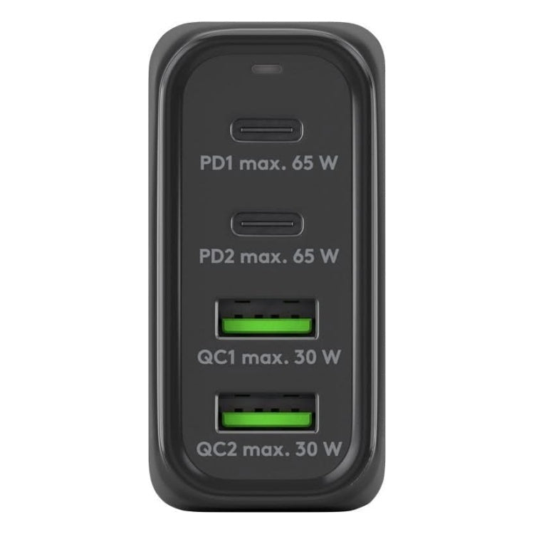 WT-2304USB68WGaN-ZW Goobay 68 Watt snellader - 2 x USB C PD + 2 x USB A QC - GaN lader - Met PPS - Zwart