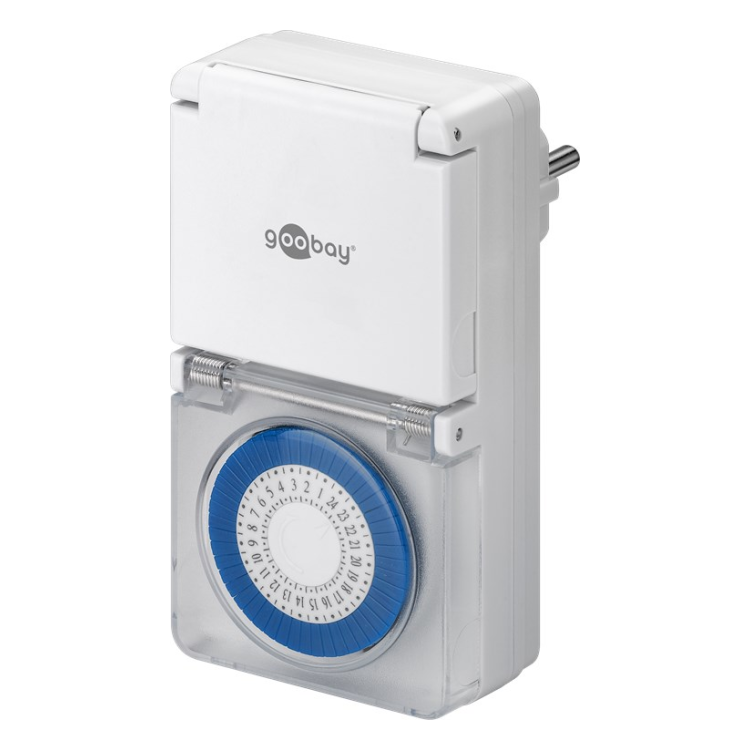WT-AN-TMR-IP44-1 Goobay Tijdschakelklok - Mechanisch - 48 schakelingen per 24 uur - Buitengebruik (IP44) - Wit