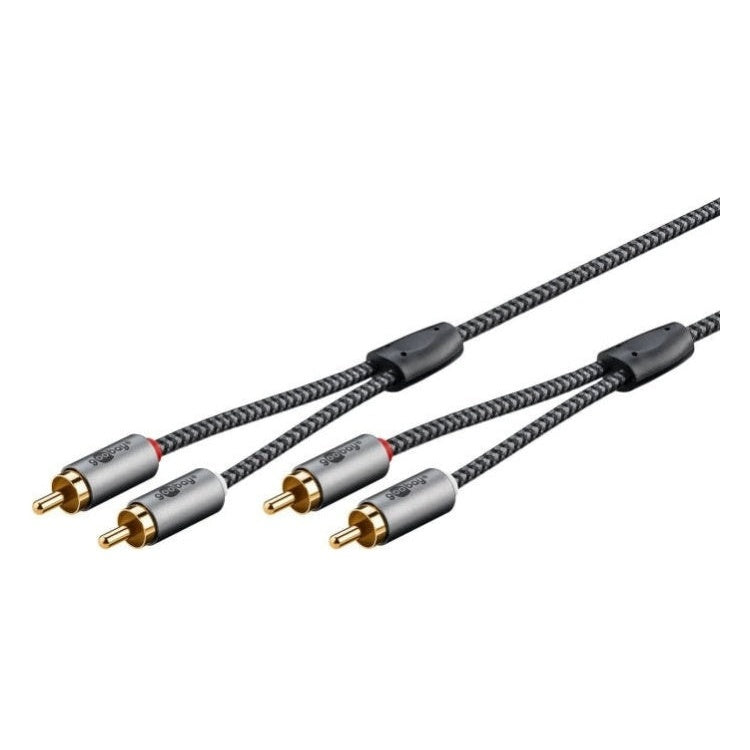 WT-CS2-PL-0.5 Goobay Plus RCA kabel - 50 cm - 2x RCA male naar 2x RCA male - 100% koper