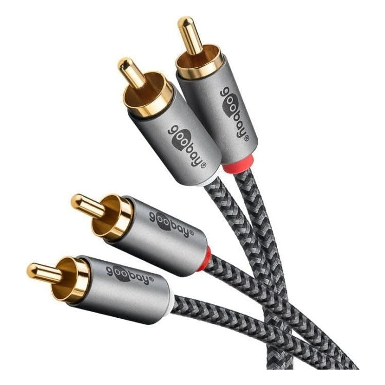 WT-CS2-PL-3 Goobay Plus RCA kabel - 3 meter - 2x RCA male naar 2x RCA male - 100% koper