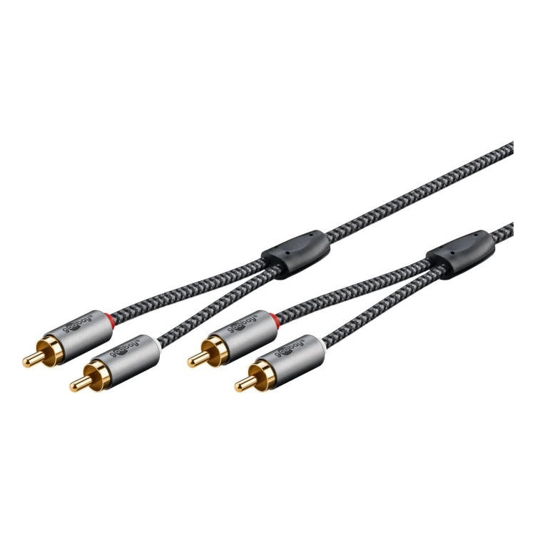 WT-CS2-PL-3 Goobay Plus RCA kabel - 3 meter - 2x RCA male naar 2x RCA male - 100% koper