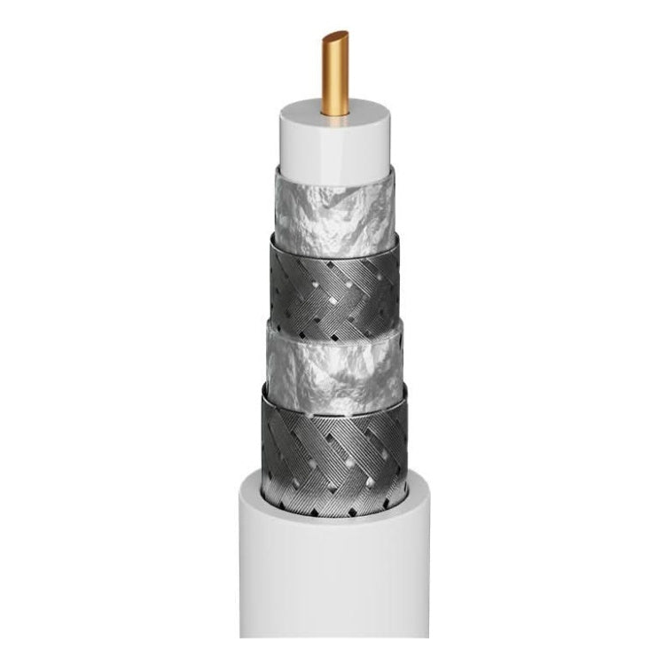 WT-CX-CU-WT-1 Goobay coaxkabel - 1 meter - 4-voudig afgeschermd - Coax (IEC) mannelijk naar vrouwelijk - 100% koper - Wit
