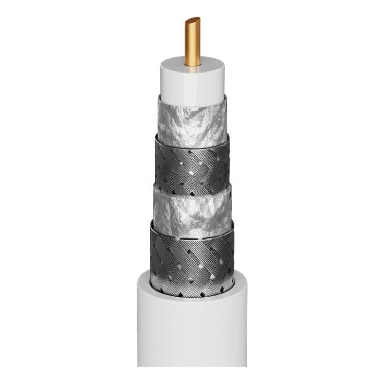 WT-CX-CU-WT-H-1 Goobay coaxkabel - 1 meter - 4-voudig afgeschermd - Coax (IEC) mannelijk naar vrouwelijk - 100% koper - Wit - 2 x haaks