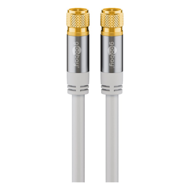 WT-CX-F-CU-10-WT Goobay coaxkabel - 10 meter - 4-voudig afgeschermd - 100% koper - 2 x F-stekker mannelijk - Wit