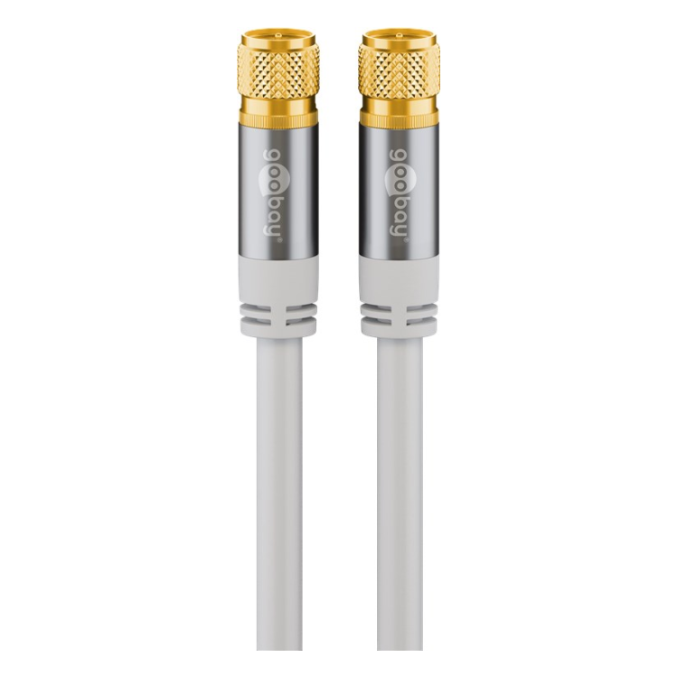 WT-CX-F-CU-10-WT Goobay coaxkabel - 10 meter - 4-voudig afgeschermd - 100% koper - 2 x F-stekker mannelijk - Wit