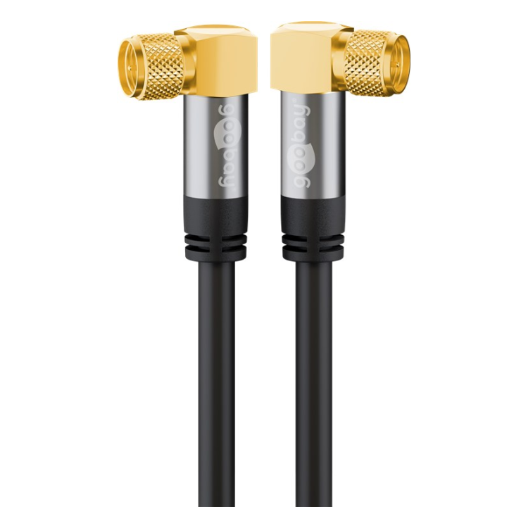 WT-CX-F-CU-H-2-ZW Goobay coaxkabel - 2 meter - 4-voudig afgeschermd - 100% koper - 2 x F-stekker haaks mannelijk - Zwart