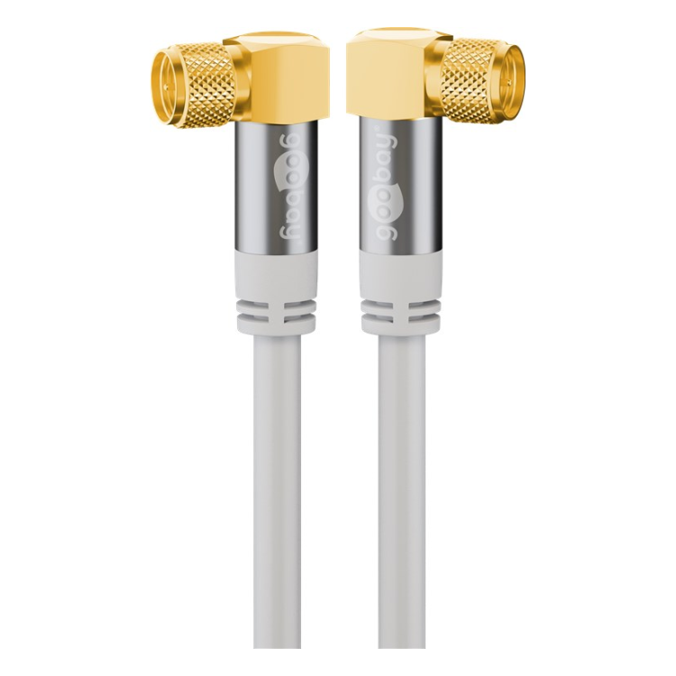 WT-CX-F-CU-H-5-WT Goobay coaxkabel - 5 meter - 4-voudig afgeschermd - 100% koper - 2 x F-stekker haaks mannelijk - Wit