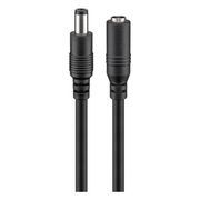 WT-DCV5.5-2.1-5-ZW DC Verlengkabel - 5,5 x 2,1 mm - Mannelijk naar Vrouwelijk - koper- 5 meter - Zwart