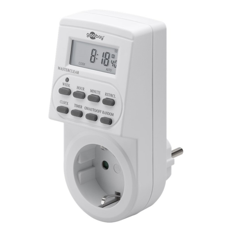 WT-DT-TMR-1-1 Goobay Tijdschakelklok - Digitaal - 10 programma's per week - Binnengebruik - Wit