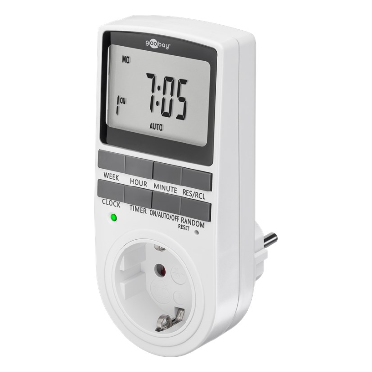 WT-DT-TMR-3-1 Goobay Digitale Timer - Programmeerbaar met Veiligheidsconnector (Type F)