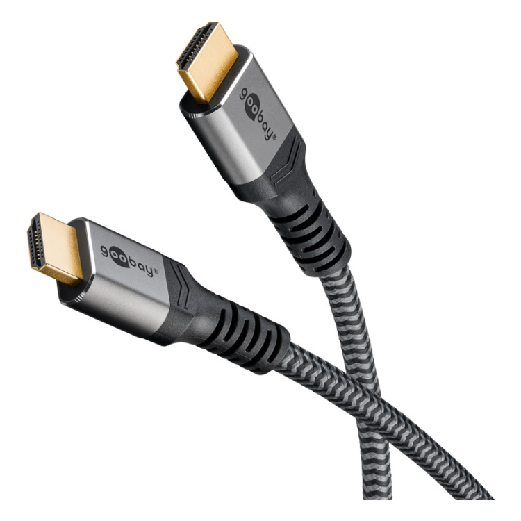 WT-HDMI-2.2-0.5 50 cm Goobay Ultra96 HDMI 2.2 Kabel - 16K 60Hz, 96 Gbit/s - Zwart/Zilver