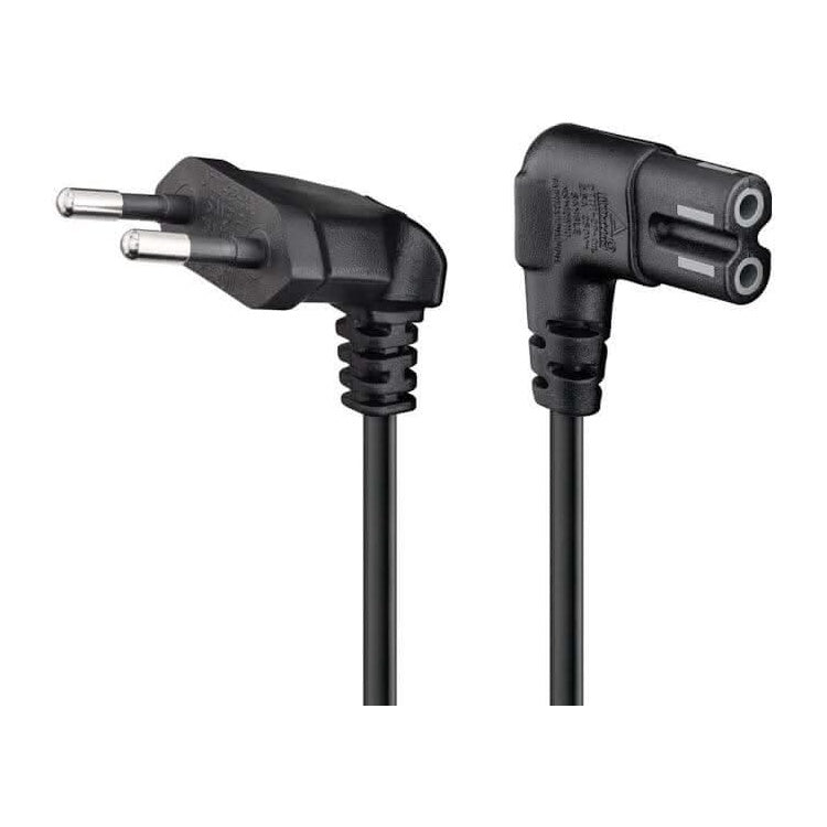 WT-NS-C7-2H-1-ZW Goobay C7 kabel - 1 meter - Eurostekker naar C7 - 2xhaaks - Zwart
