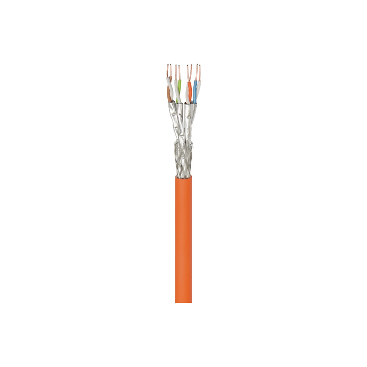 WT-SF-SO-C7C-R-100-OR Cat 7 S/FTP (PiMF) netwerkkabel - LSZH -100% koper - stug - 100 meter - Oranje