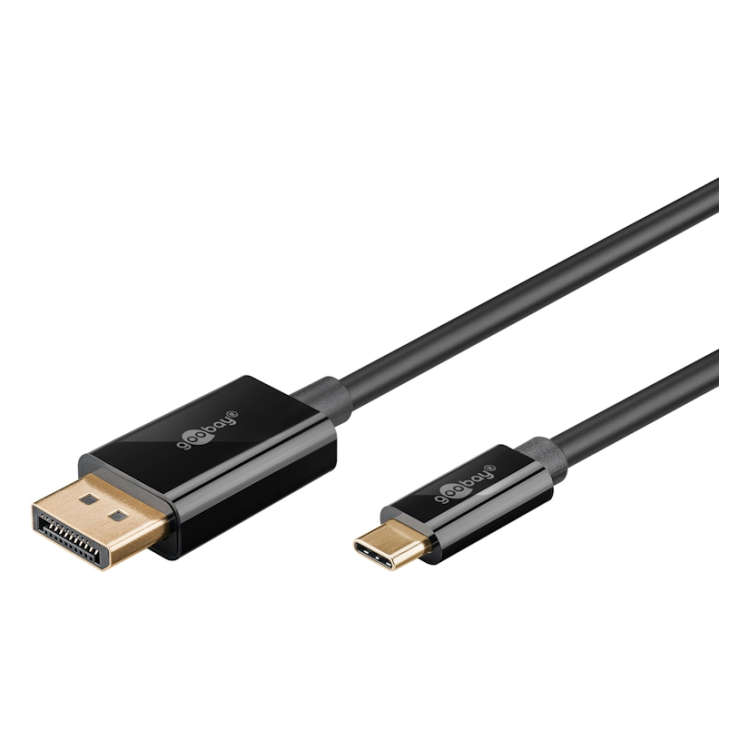 WT-USB-C-DP-4K60Hz-2 2 meter USB-C naar DisplayPort kabel - 4K @ 60Hz - Verguld - Zwart