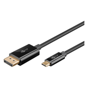 WT-USB-C-DP-4K60Hz-2 2 meter USB-C naar DisplayPort kabel - 4K @ 60Hz - Verguld - Zwart