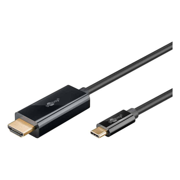 WT-USB-C-HDMI-4K60Hz-2 2 meter USB-C naar HDMI kabel - 4K @ 60Hz - Verguld - Zwart