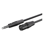XLR-6.5ST-1 1 meter XLR kabel naar jack -  XLR-stekker (3-pins) > 6,35 mm-stekker (3-pins) - Zwart - Koper