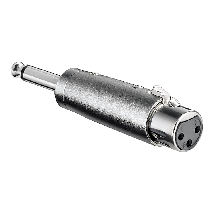 XLR-F-A6.35-M XLR female naar 6.35 mm jack male adapter - Mono