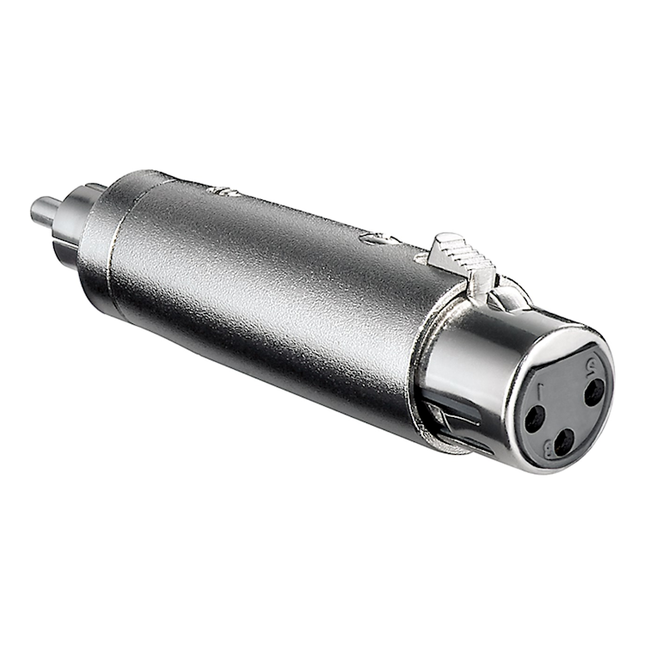 XLR-F-RCA-M XLR female naar RCA male adapter