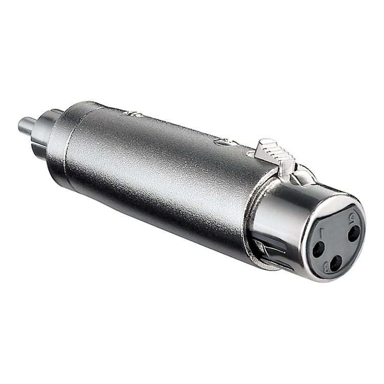 XLR-F-RCA-M XLR female naar RCA male adapter