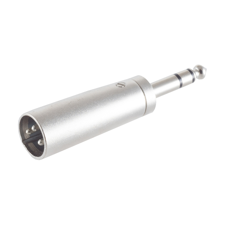XLR-M-A6.35-M-ST XLR male naar 6.35 mm jack male adapter