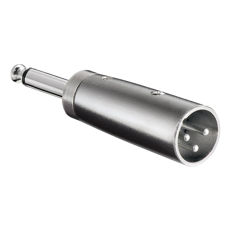 XLR-M-A6.35-M XLR male naar 6.35 mm jack male adapter - Mono