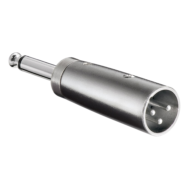 XLR-M-A6.35-M XLR male naar 6.35 mm jack male adapter - Mono