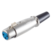 XLR-ST-F-MT XLR 3-pins connector (vrouwelijk) - rubberen trekontlasting - grijs/zwart