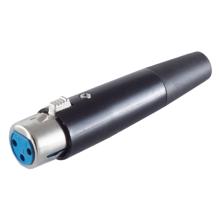 XLR-ST-F-R-ZW 3-pins XLR-connector (vrouwelijk) - zwarte behuizing