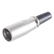 XLR-ST-M-MT XLR 3-pins connector (mannelijk) - Plastic trekontlasting - grijs/zwart